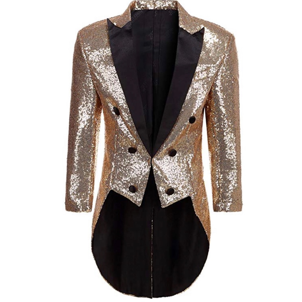 Gold Sequin Tuxedo Jacket